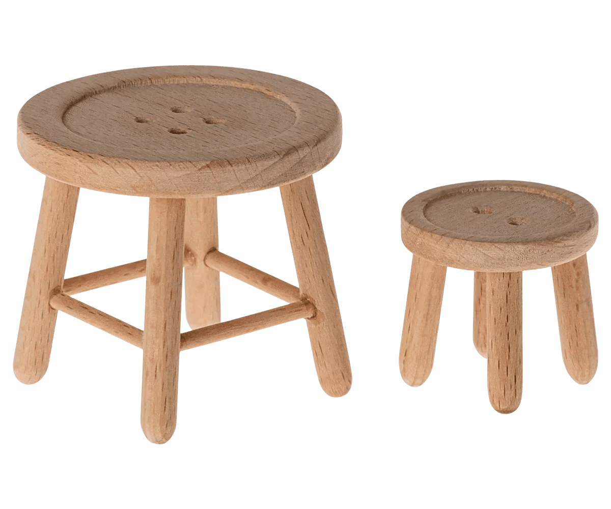 Maileg Table & Stool Set, Mouse - Caitly