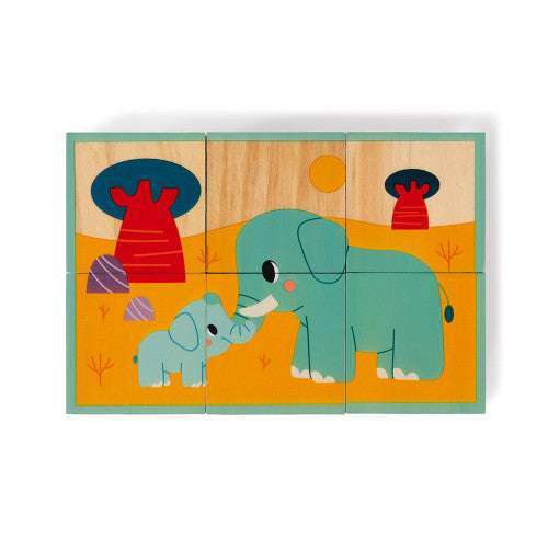6 Animal Wooden Blocks - Caitly