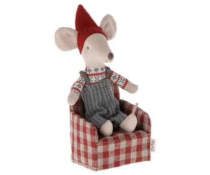 Maileg Chair, Mouse - Red Jelly cat