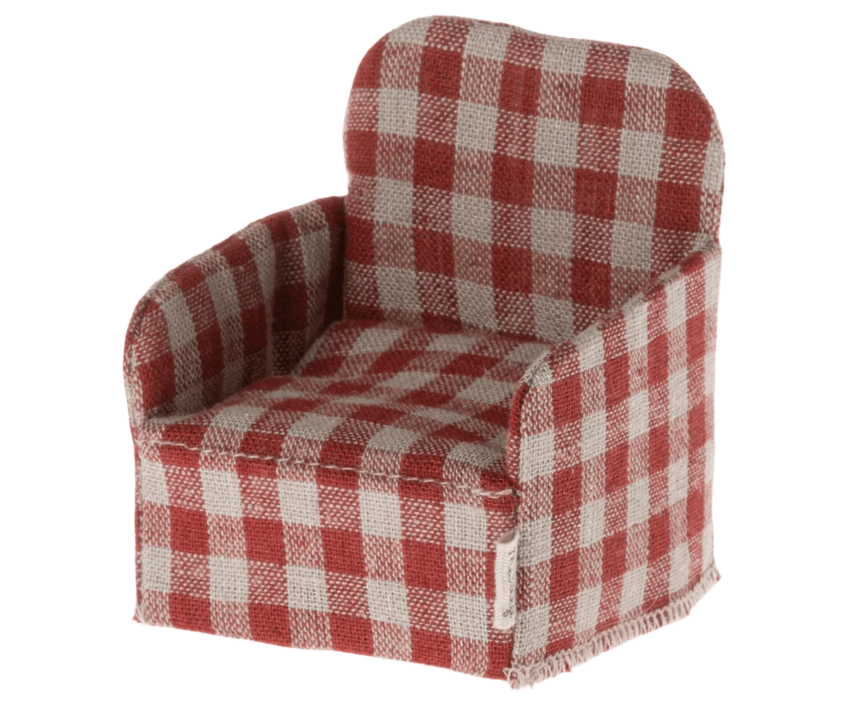 Maileg Chair, Mouse - Red Jelly cat