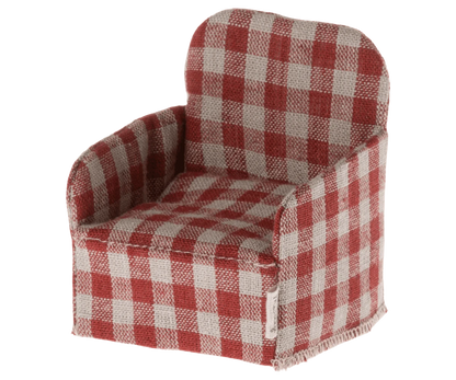 Maileg Chair, Mouse - Red Jelly cat