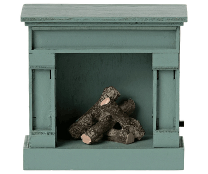 Maileg Fireplace, Mouse - Blue - Caitly