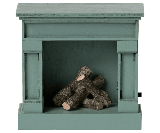 Maileg Fireplace, Mouse - Blue - Caitly