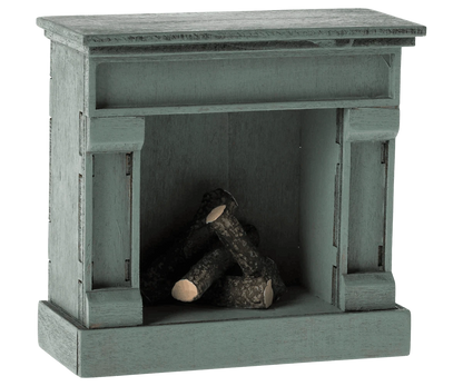 Maileg Fireplace, Mouse - Blue - Caitly