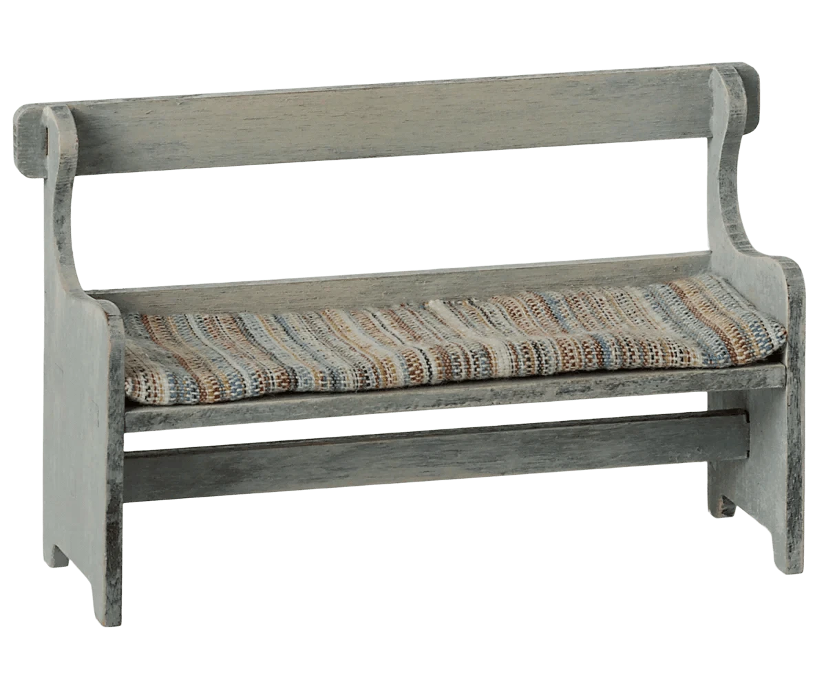 Maileg Bench, Mouse - Vintage off white Jelly cat