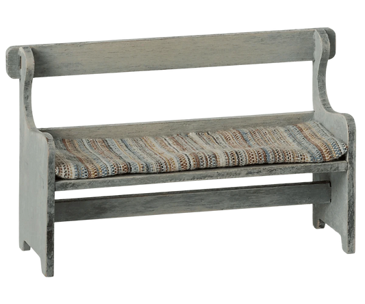 Maileg Bench, Mouse - Vintage off white Jelly cat