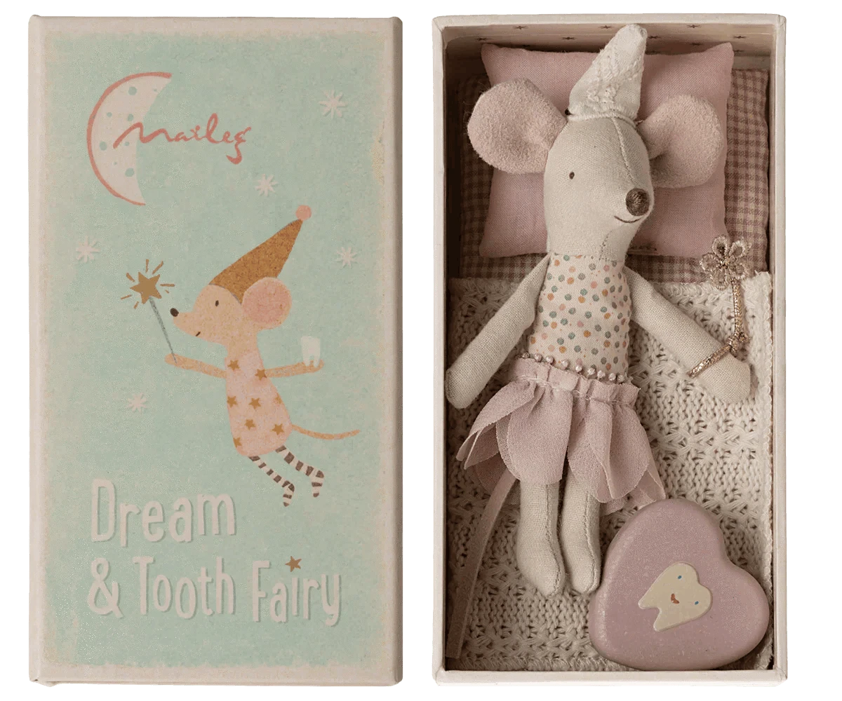 Maileg Tooth Fairy Mouse, Little Sister In Matchbox - Caitly
