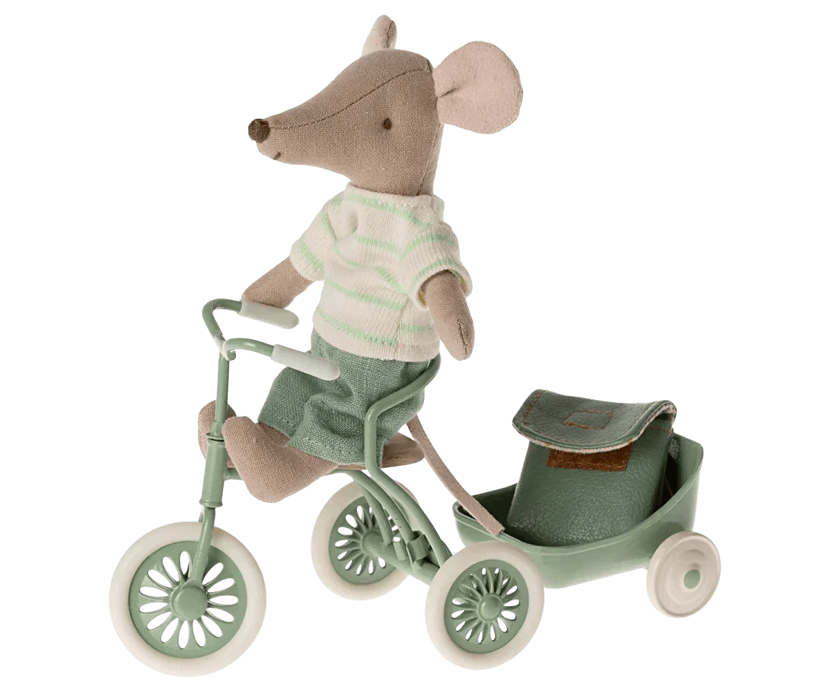 Maileg Tricycle Mouse Big Brother, Mint - Caitly