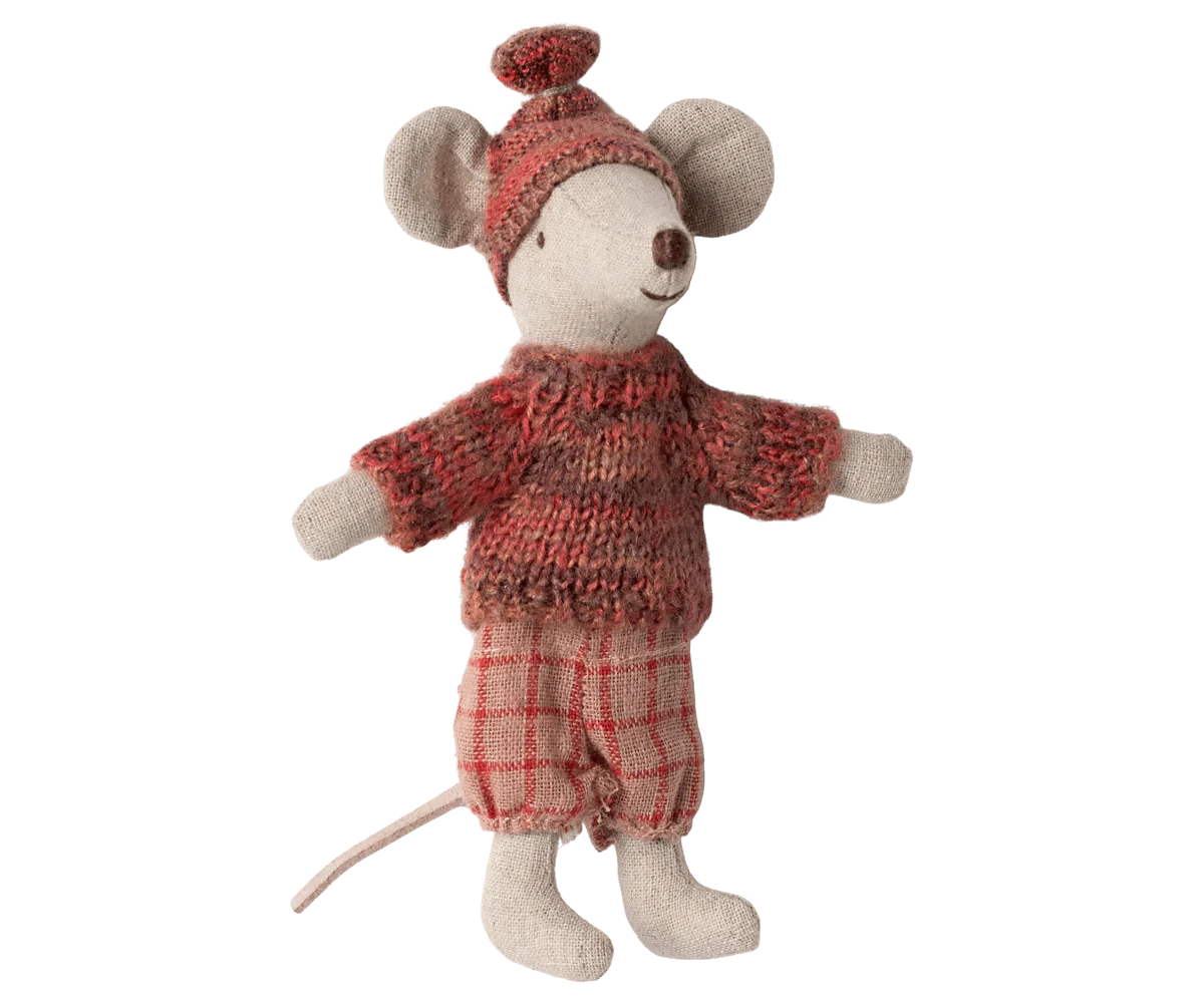 Maileg Winter mouse with ski set, Big sister - Rose - Caitly