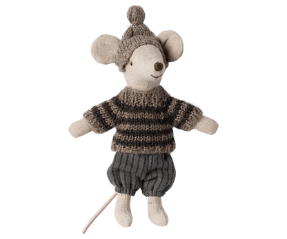 Maileg Winter mouse with ski set, Big brother - Grey - Caitly