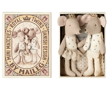 Maileg Royal Twins in Box Little Brother & Sister in Matchbox - Caitly