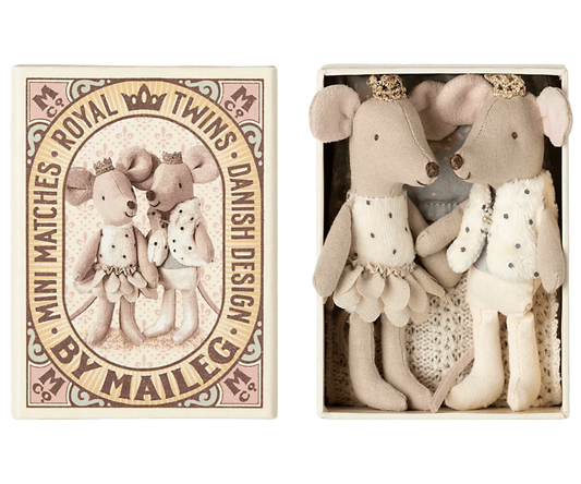 Maileg Royal Twins in Box Little Brother & Sister in Matchbox - Caitly