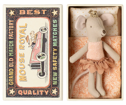 Maileg Princess Mouse, Little sister in Matchbox - Petal Skirt - Caitly