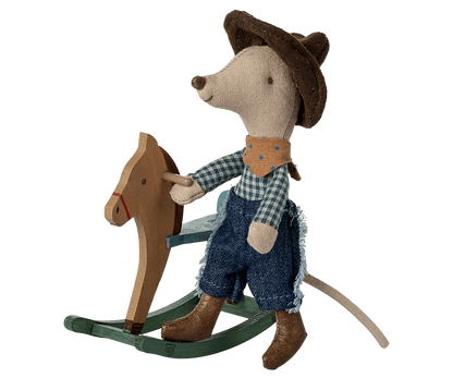 Maileg Cowboy mouse on rocking horse, Little brother - Caitly