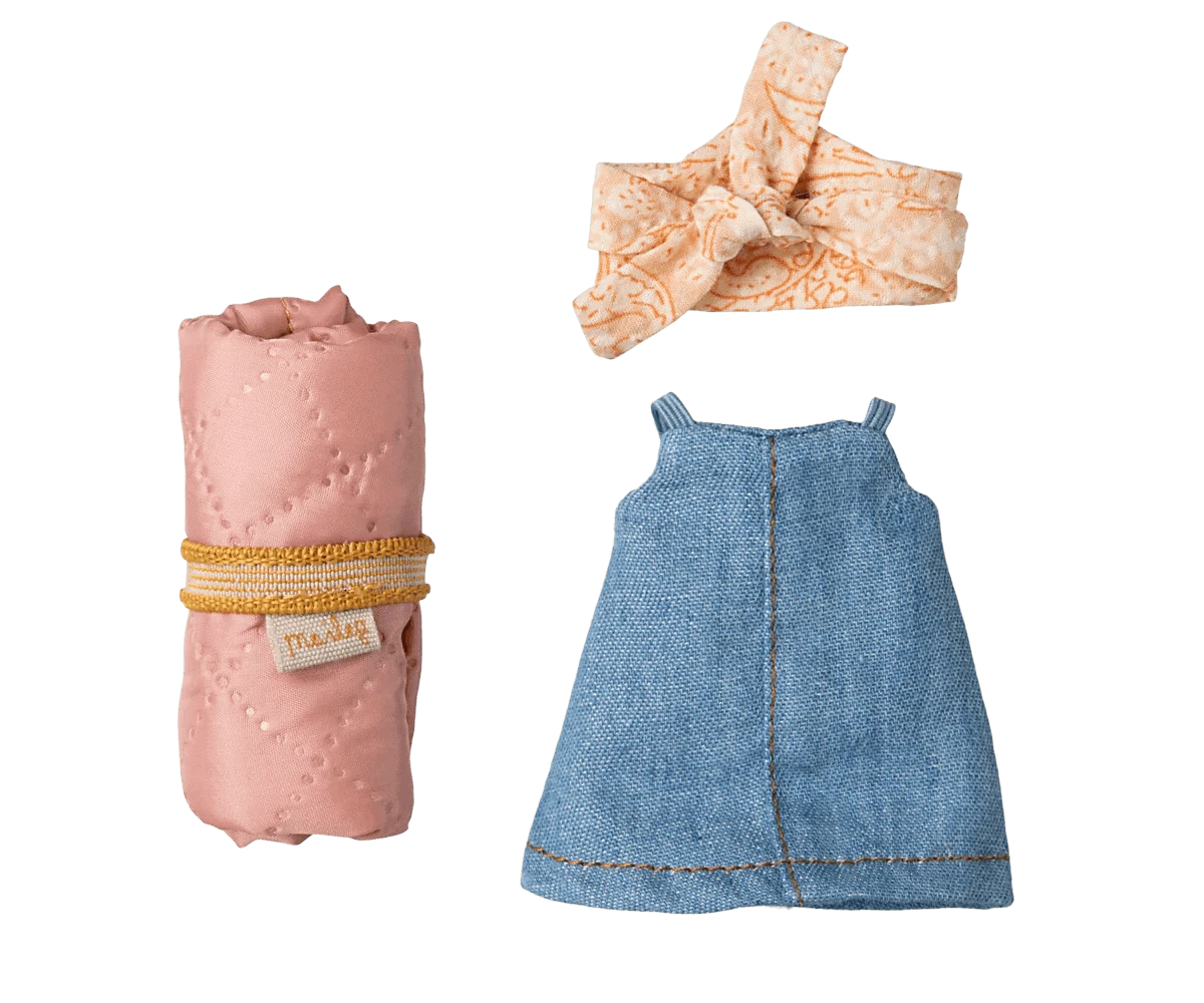 Maileg Hiker Mouse, Big Sister - Denim Jumper - Caitly