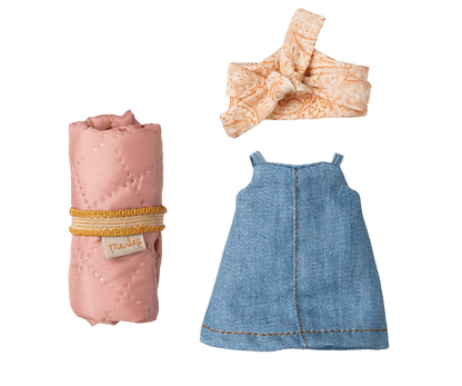 Maileg Hiker Mouse, Big Sister - Denim Jumper - Caitly