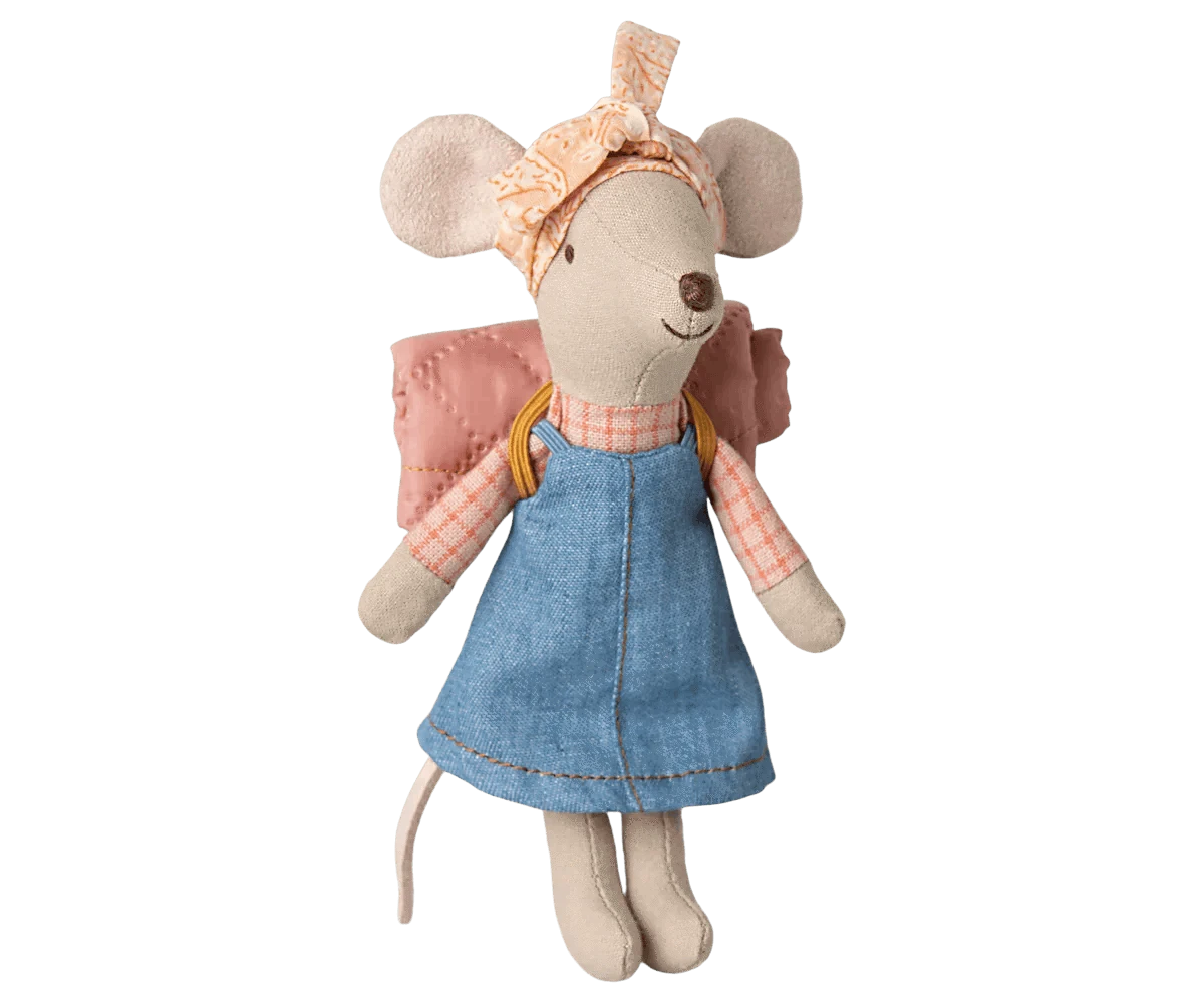 Maileg Hiker Mouse, Big Sister - Denim Jumper - Caitly