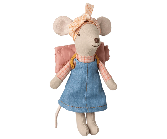 Maileg Hiker Mouse, Big Sister - Denim Jumper - Caitly