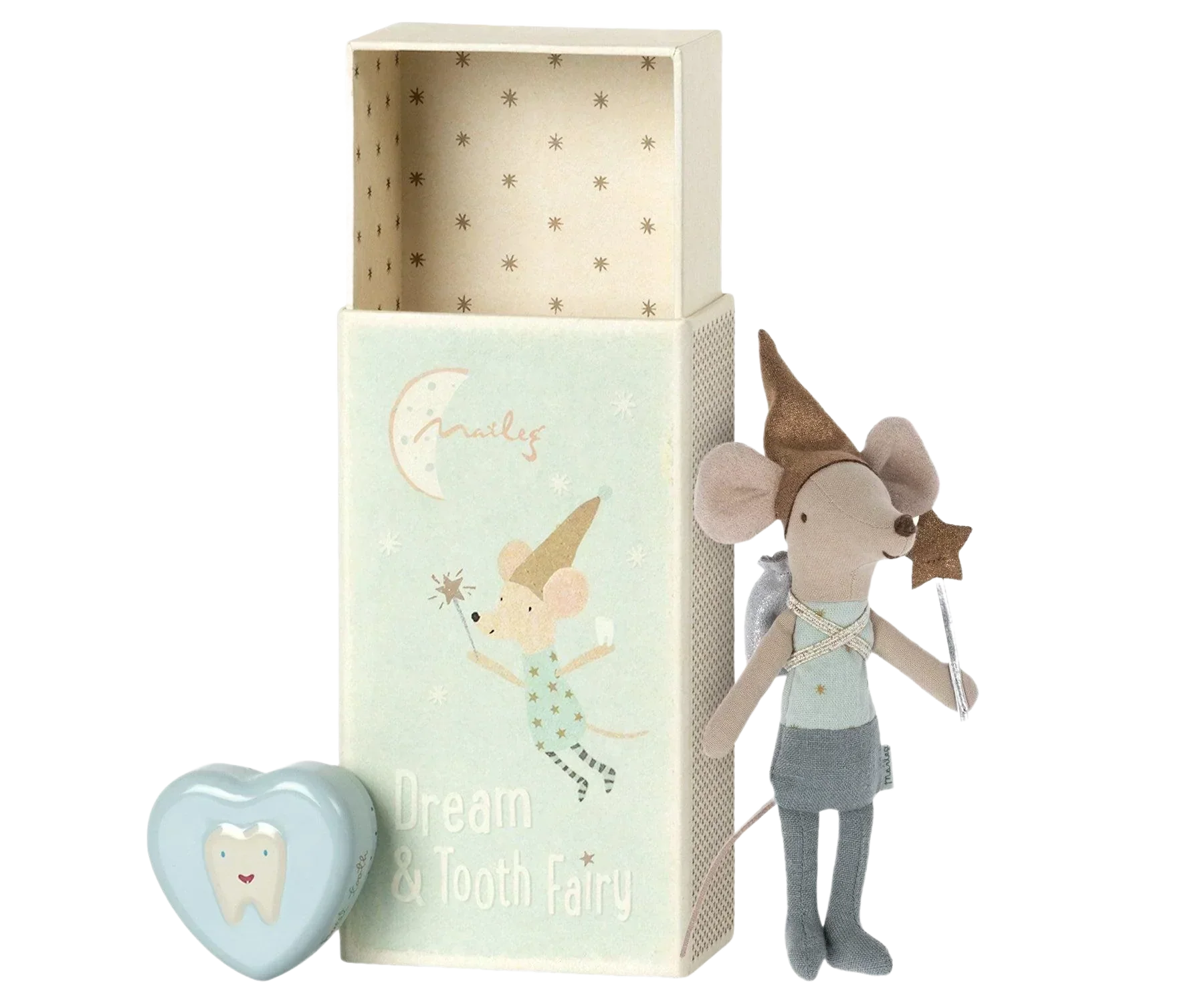 Tooth Fairy Mouse In Matchbox - Blue - Caitly