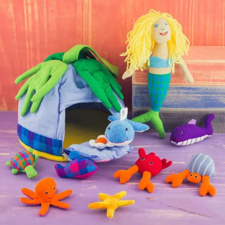 Mr Ellie Pooh Organic Cotton Playhouse Mermaid and Friends - Caitly