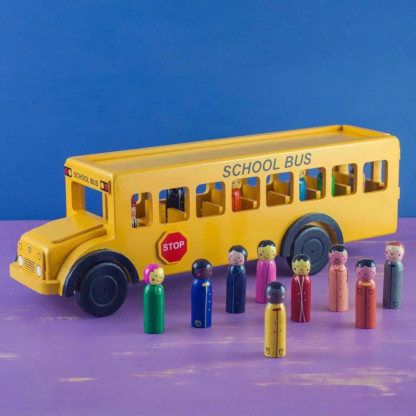 Mr Ellie Pooh Wooden School Bus with Children - Caitly