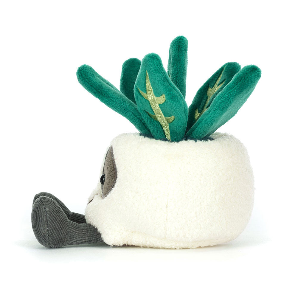 Jellycat Amuseables Skull Planter with a playful, colorful design and smiling face, perfect for decorative plant display.