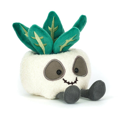 Jellycat Amuseables Skull Planter with a playful, plush skull design suitable for indoor plant decor.
