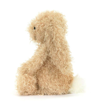 Jellycat Bashful Luxe Bunny Curly plush play toy with soft, curly fur and adorable bunny face, perfect for cuddling.