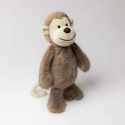 Soft Bashful Monkey Medium plush toy by Jellycat, with a cuddly monkey character and light brown fur, perfect for play and cuddling.
