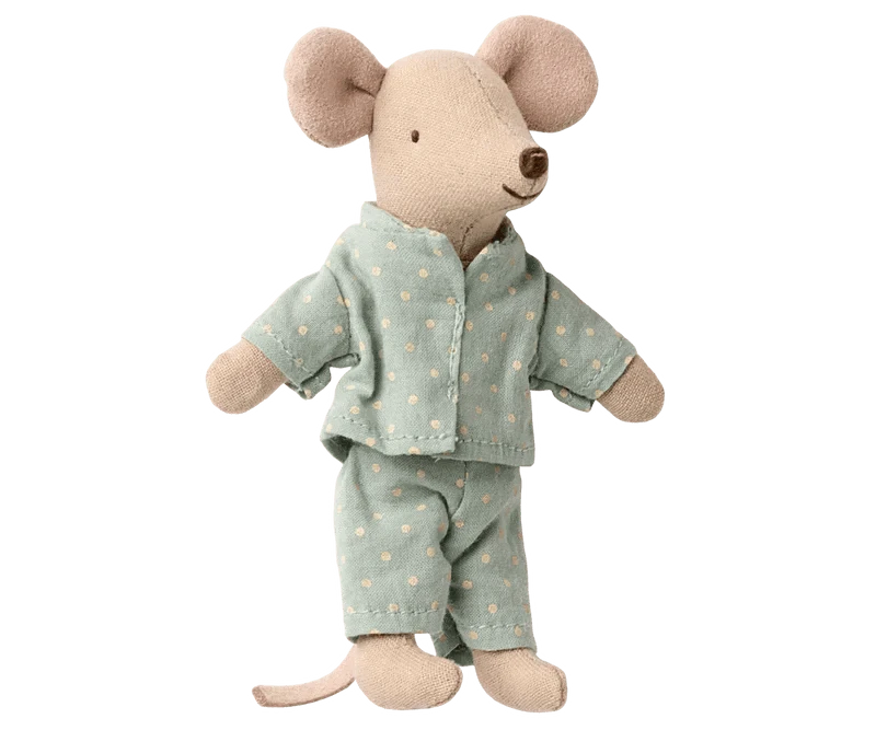 Maileg Princess Mouse, Little Brother in Matchbox - Dot PJ Set - Caitly