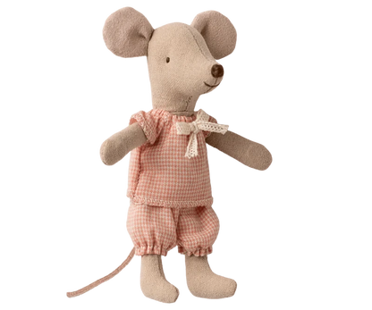 Maileg Princess Mouse, Little sister in Matchbox - Gingham Set - Caitly