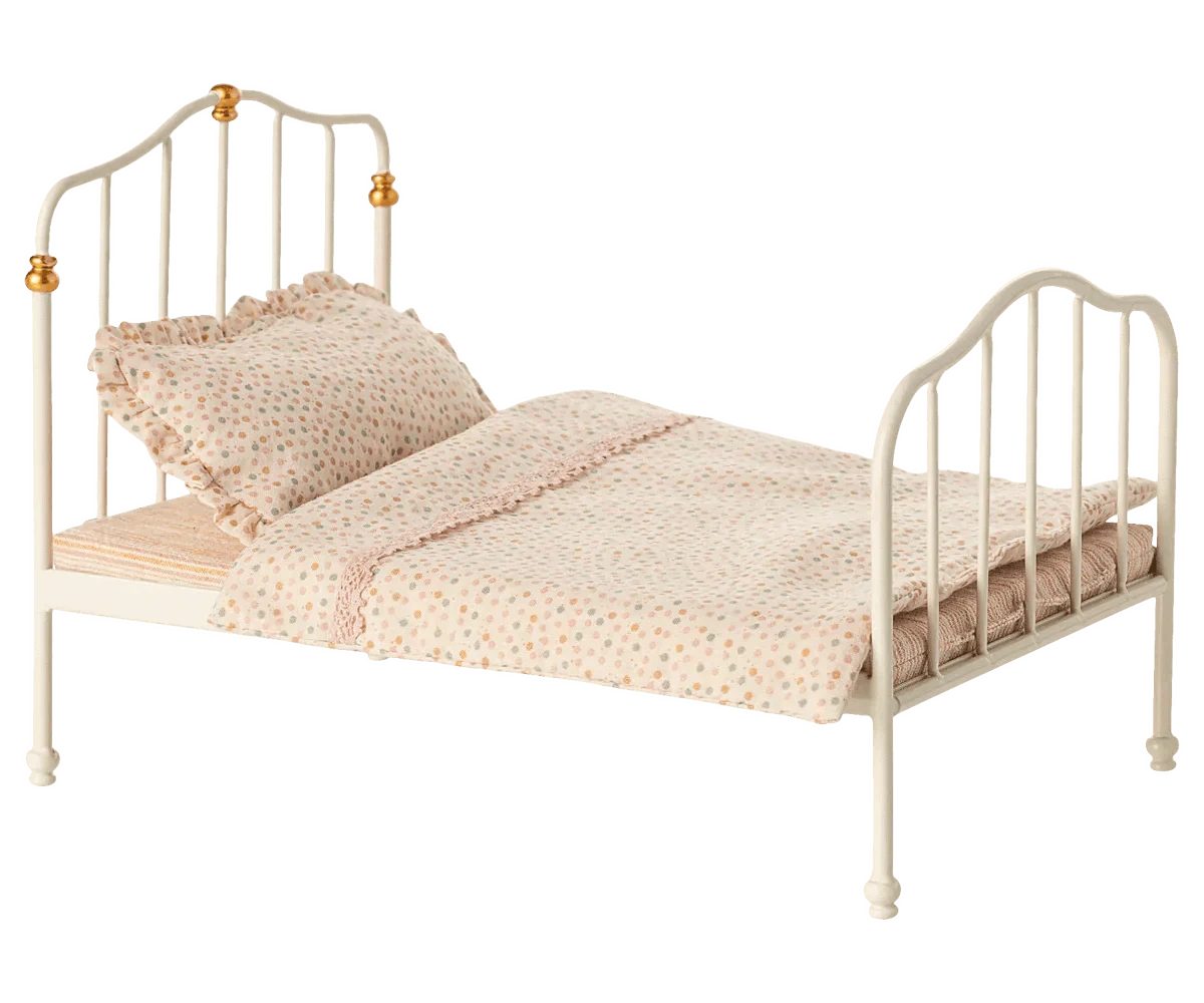 Maileg Vintage bed, Mouse - Off white - Caitly