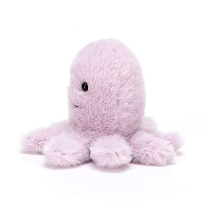 Fluffy octopus plush toy by Jellycat with soft tentacles and a cuddly body, perfect for playtime and snuggling.