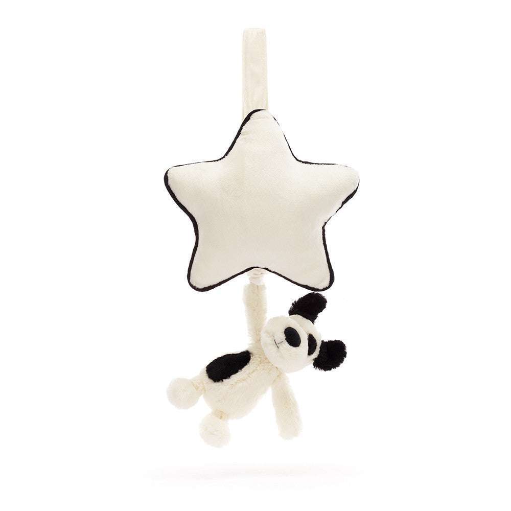 Bashful Black & Cream Puppy Musical Pull - Caitly