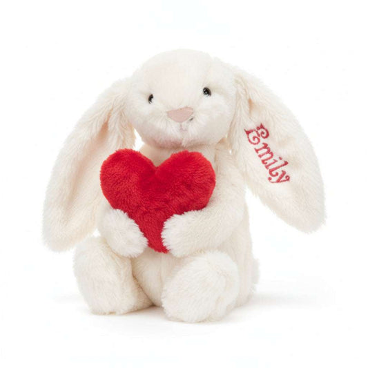 Personalised Bashful Red Love Heart Bunny Medium - Caitly