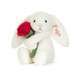 Personalised Cream Bunny with Rose - Caitly