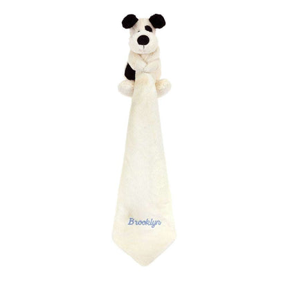 Personalised Bashful Black & Cream Puppy Soother - Caitly
