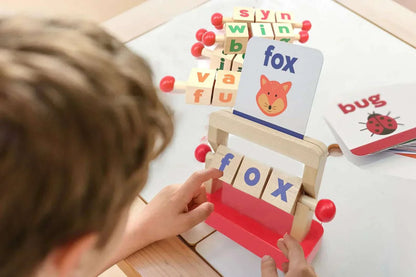 Kipod ABCubes Montessori Reading Blocks Jelly cat