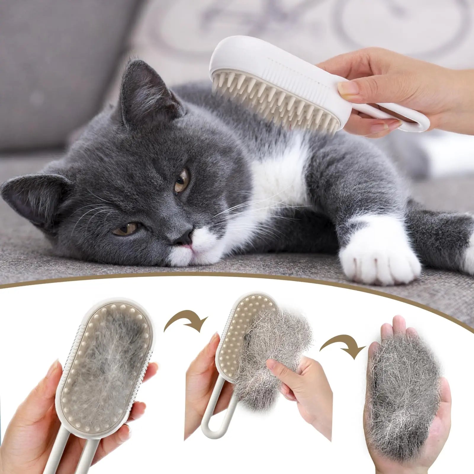 Electric Steamy Cat Brush - vuliza