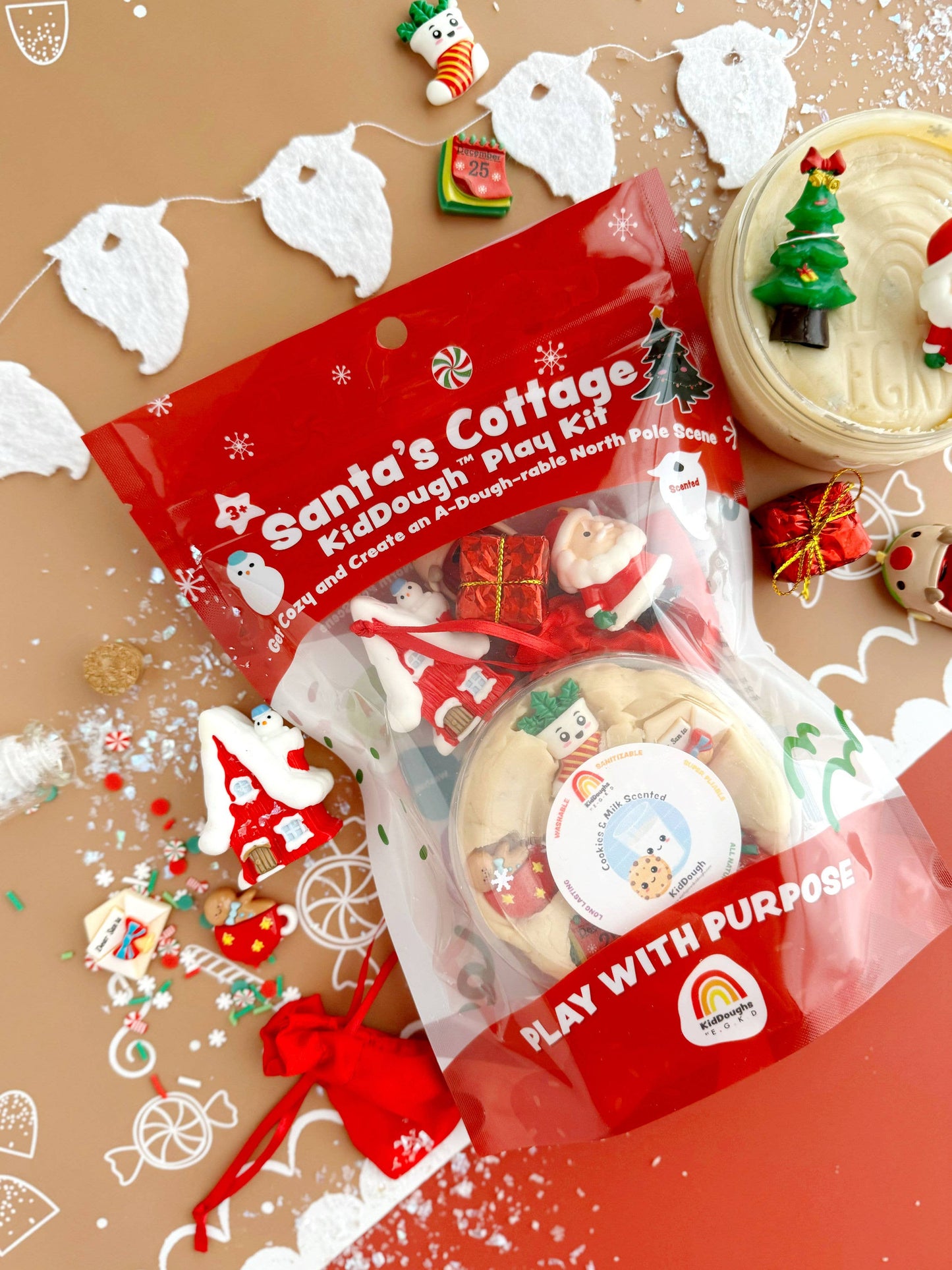 Santa's Cottage (Milk & Cookies) KidDough Play Kit - Caitly