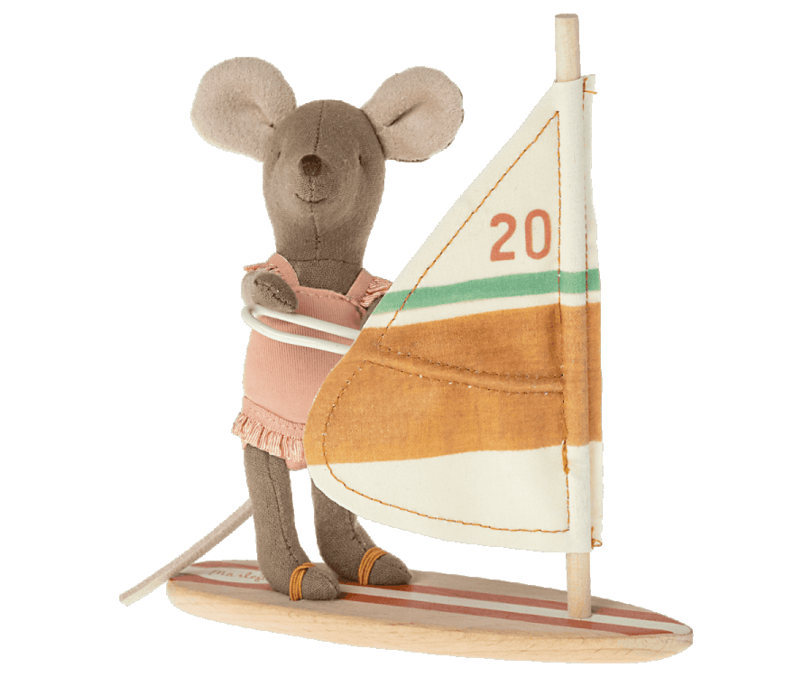 Maileg Beach Mice Surfer Little Sister Jelly cat