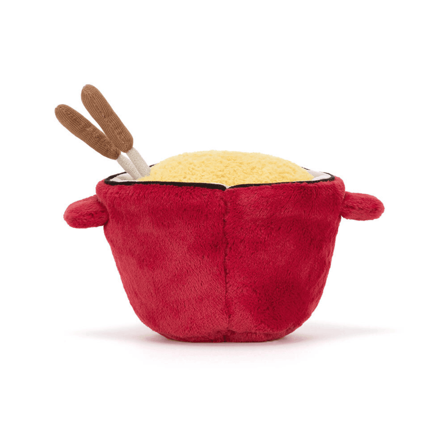 Jellycat Amuseables Cheese Fondue play plush with soft yellow cheese and fondue pot design, perfect for cuddling and imaginative play.