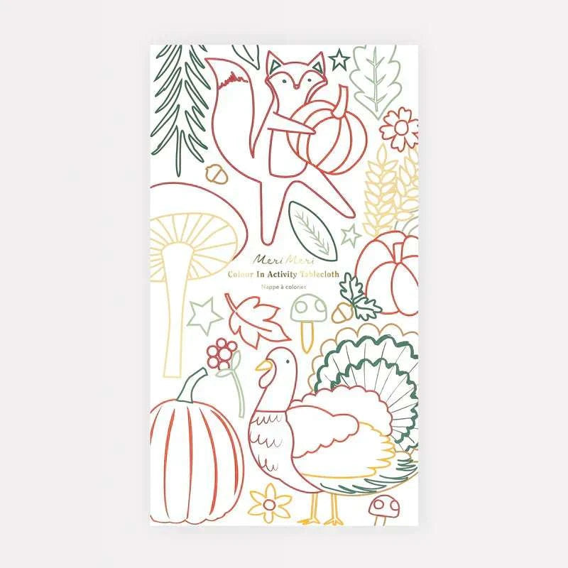 Meri Meri Thanksgiving Color In Activity Tablecloth - Caitly