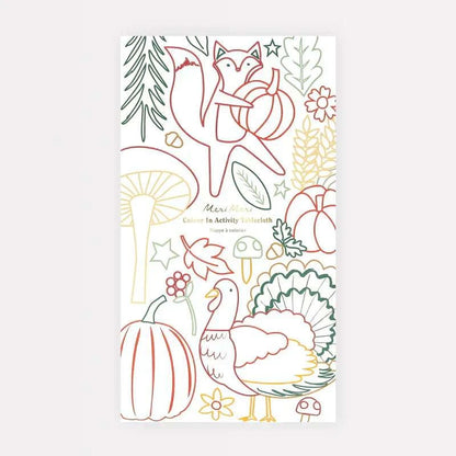 Meri Meri Thanksgiving Color In Activity Tablecloth - Caitly