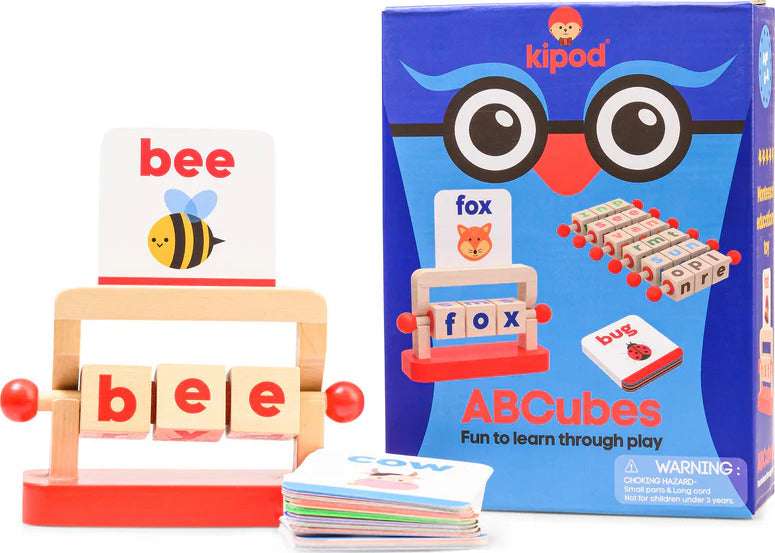 Kipod ABCubes Montessori Reading Blocks Jelly cat