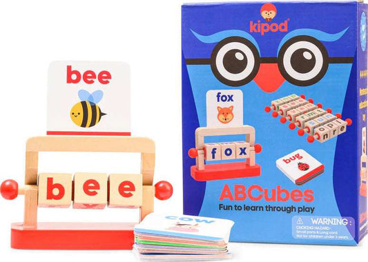 Kipod ABCubes Montessori Reading Blocks Jelly cat